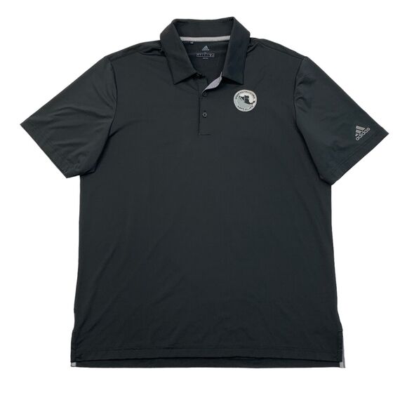 Adidas Polo Shirt Mens L Large Black Moisture Wicking Athletic Performance Golf - Picture 1 of 11